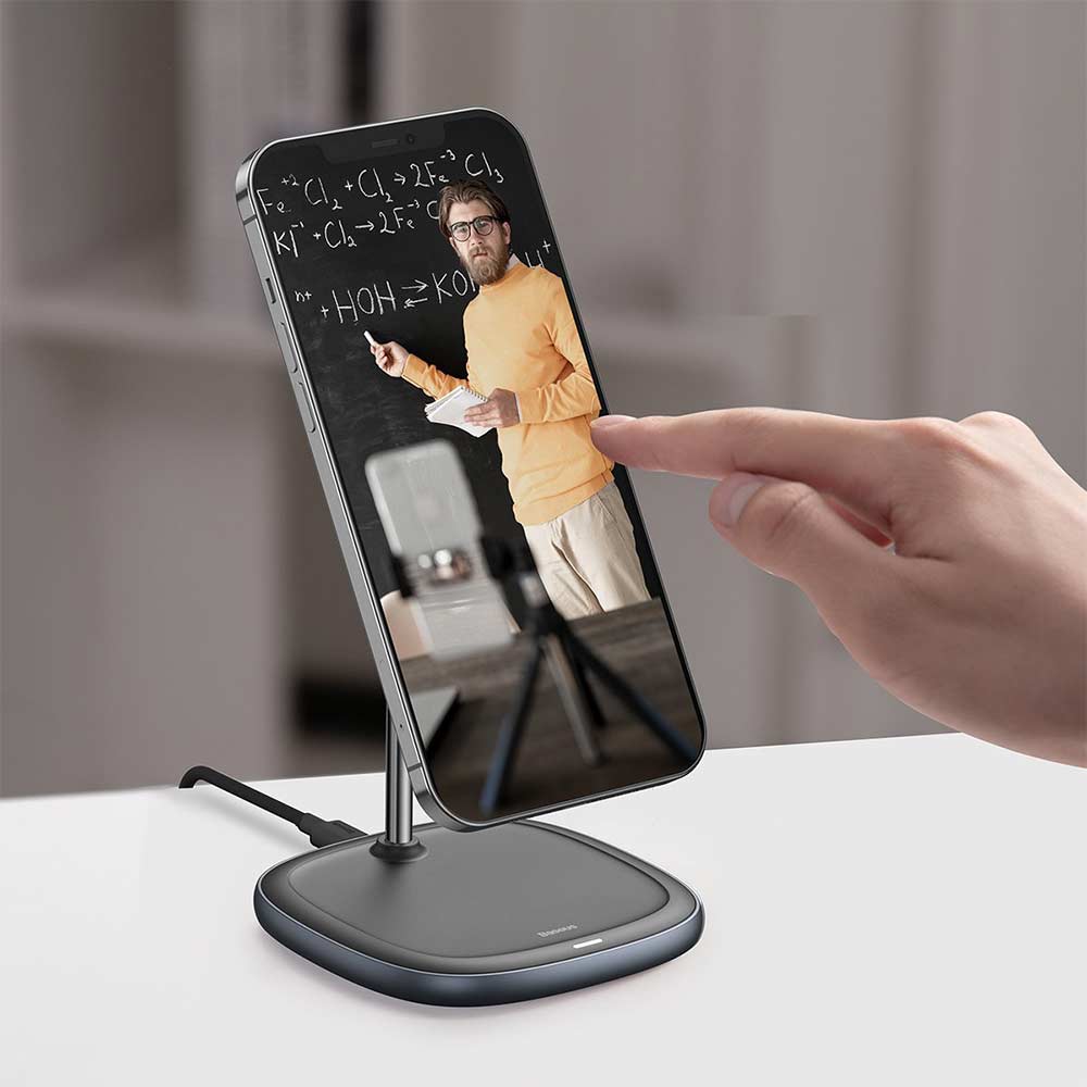 Ασύρματος Φορτιστής Qi Baseus & Stand (Συμβατό με Magsafe) Μαύρο