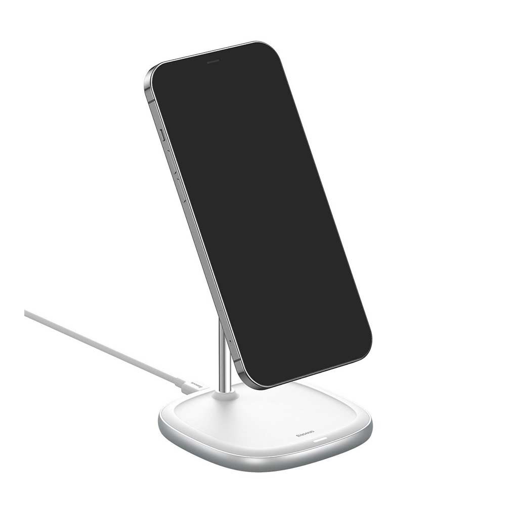 Ασύρματος Φορτιστής Qi Baseus & Stand (Συμβατό με Magsafe) Λευκό