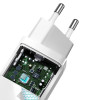 Φορτιστής Baseus GaN2 Lite Travel Charger USB+USB-C 65W PD QC 3.0 Λευκό