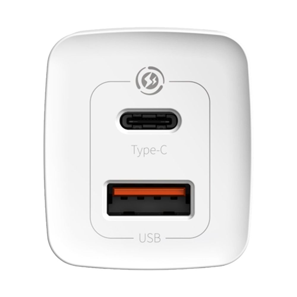 Φορτιστής Baseus GaN2 Lite Travel Charger USB+USB-C 65W PD QC 3.0 Λευκό