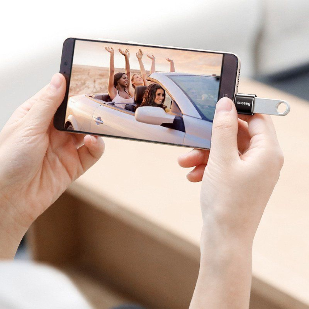 OTG Baseus USB-C to USB-A Female Μαύρο