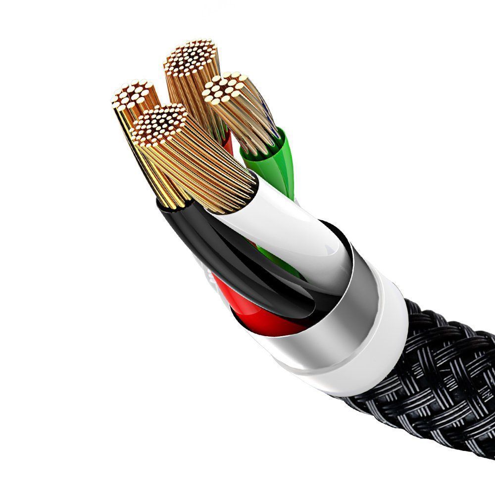 Baseus Braided USB to Lightning / Type-C / micro USB Cable Μαύρο 1.2m Μαύρο