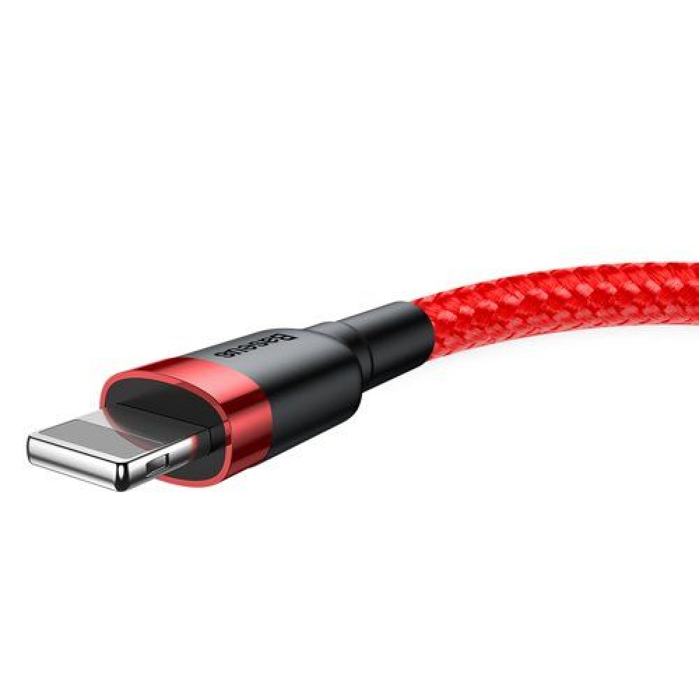 Καλώδιο Baseus Cafule Braided USB / Lightning QC3.0 2.4A 0.5m Κόκκινο