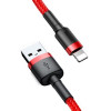 Καλώδιο Baseus Cafule Braided USB / Lightning QC3.0 2.4A 0.5m Κόκκινο