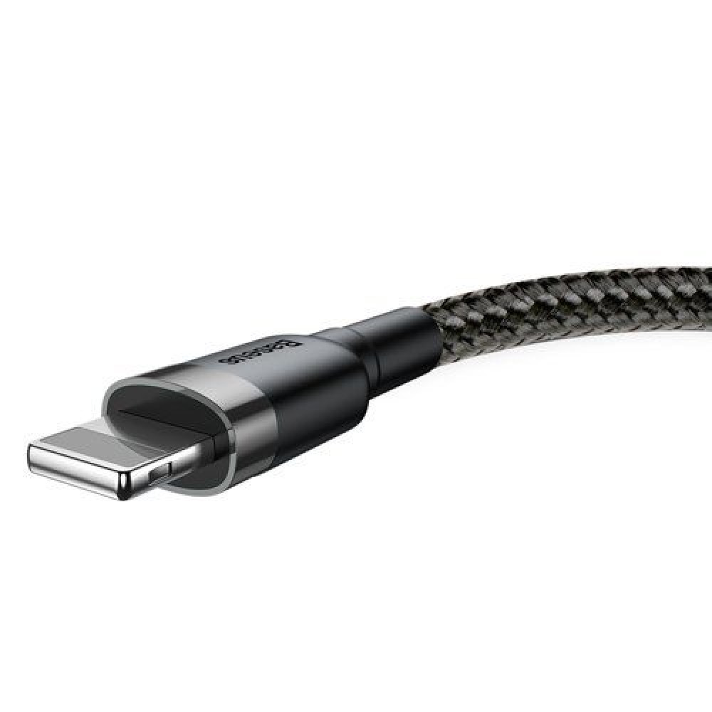 Καλώδιο Baseus Cafule Braided USB / Lightning QC3.0 2.4A 0.5m Μαύρο / Γκρι