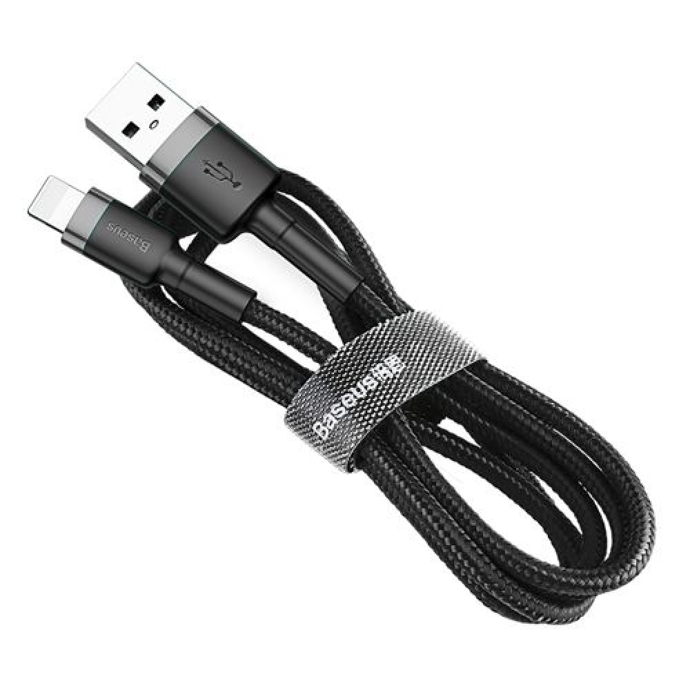 Καλώδιο Baseus Cafule Braided USB / Lightning QC3.0 2.4A 0.5m Μαύρο / Γκρι