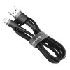 Καλώδιο Baseus Cafule Braided USB / Lightning QC3.0 2.4A 0.5m Μαύρο / Γκρι