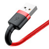 Καλώδιο Baseus Cafule Braided USB 2.0 / Lightning 2.4A 1m Κόκκινο