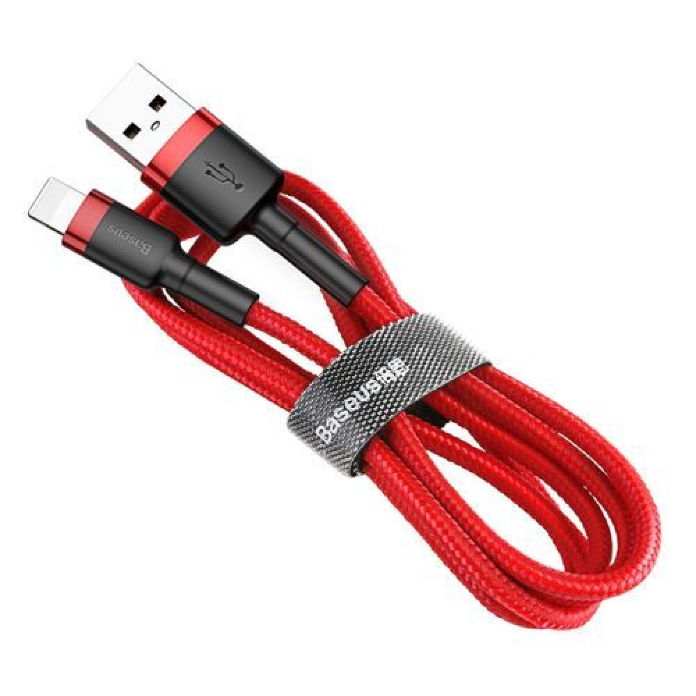 Καλώδιο Baseus Cafule Braided USB 2.0 / Lightning 2.4A 1m Κόκκινο