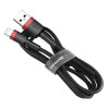 Καλώδιο Baseus Cafule Braided USB 2.0 / Lightning 2.4A 1m Μαύρο / Κόκκινο