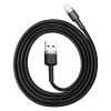 Καλώδιο Baseus Cafule Braided USB 2.0 / Lightning 1.5A 2m Μαύρο / Γκρι