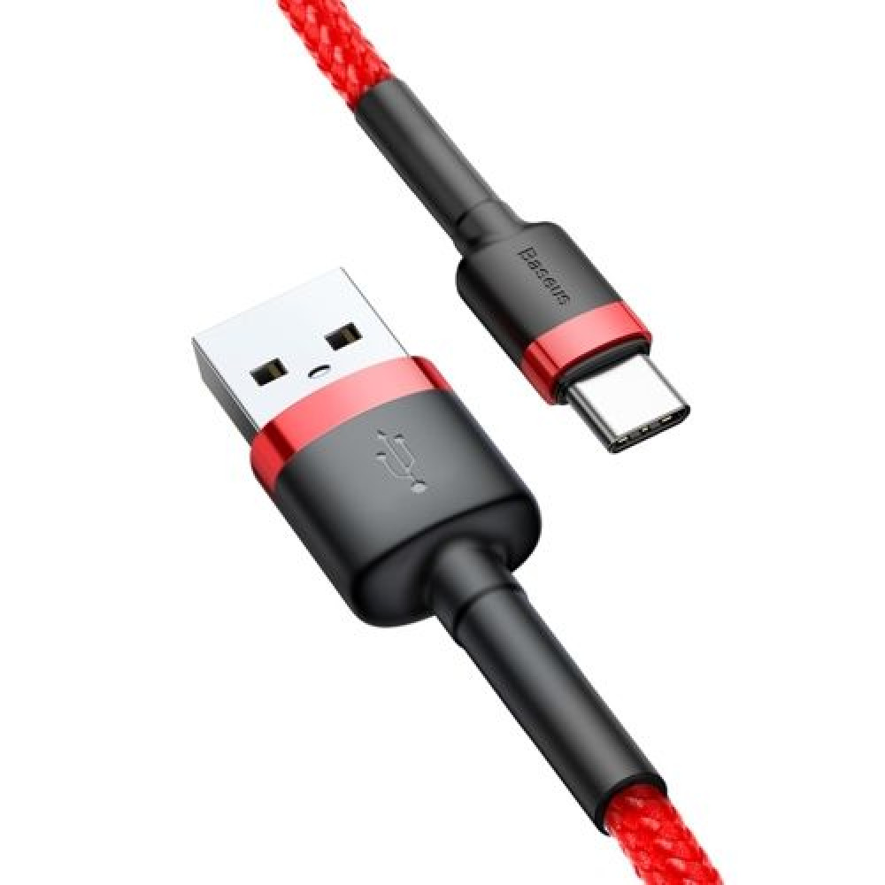 Καλώδιο Baseus Cafule Braided USB 2.0 / Type C 3A 1m Κόκκινο