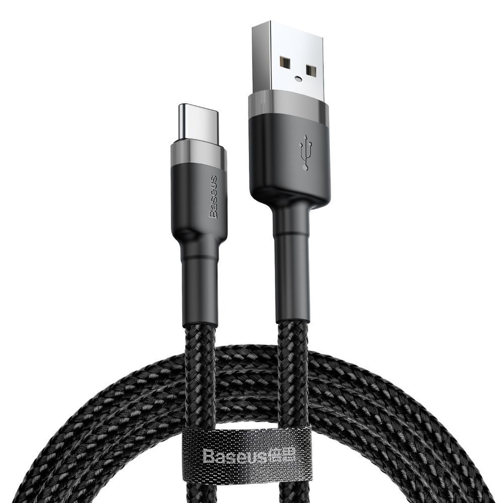 Καλώδιο Baseus Cafule Braided USB 2.0 / Type C 3A 1m Μαύρο / Γκρι
