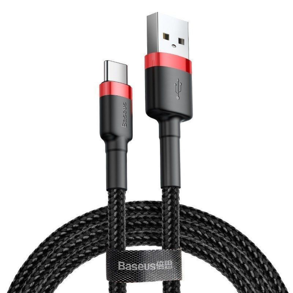 Καλώδιο Baseus Cafule Braided USB 2.0 / Type C 2A 2m Μαύρο / Κόκκινο