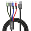 Καλώδιο Baseus USB 4 σε 1 2x Lightning / USB Type C / micro USB 3.5A 1.2m Μαύρο
