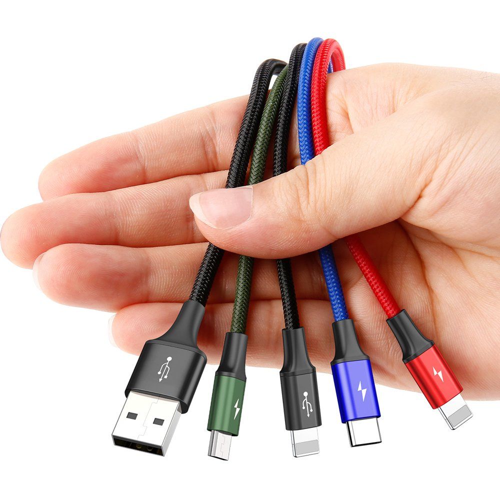 Καλώδιο Baseus USB 4 σε 1 2x Lightning / USB Type C / micro USB 3.5A 1.2m Μαύρο