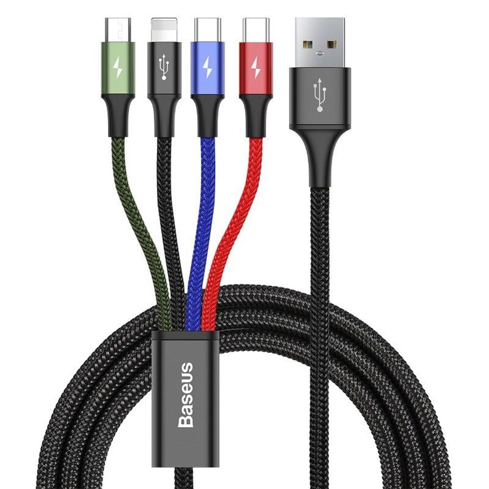 Καλώδιο Baseus USB 4 σε 1 2xUSB-C / Lightning / Micro USB 3.5A 1.2m Μαύρο