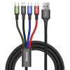 Καλώδιο Baseus USB 4 σε 1 2xUSB-C / Lightning / Micro USB 3.5A 1.2m Μαύρο