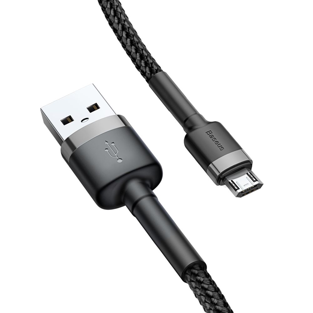 Καλώδιο Baseus Cafule Braided USB 2.0 / micro USB 2.4A 1m Μαύρο / Γκρι