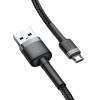 Καλώδιο Baseus Cafule Braided USB 2.0 / micro USB 2.4A 1m Μαύρο / Γκρι