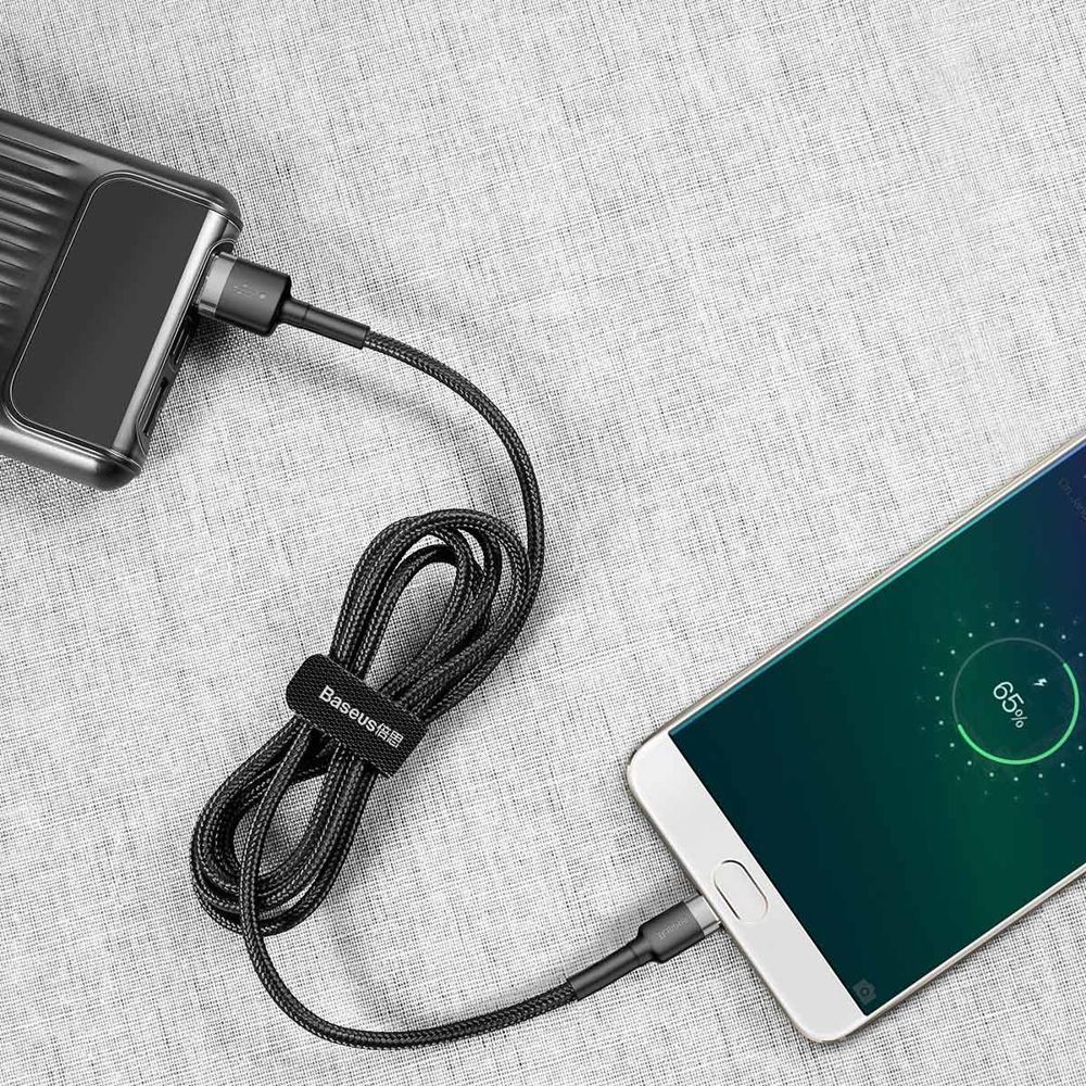 Καλώδιο Baseus Cafule Braided USB 2.0 / micro USB 2.4A 1m Μαύρο / Γκρι