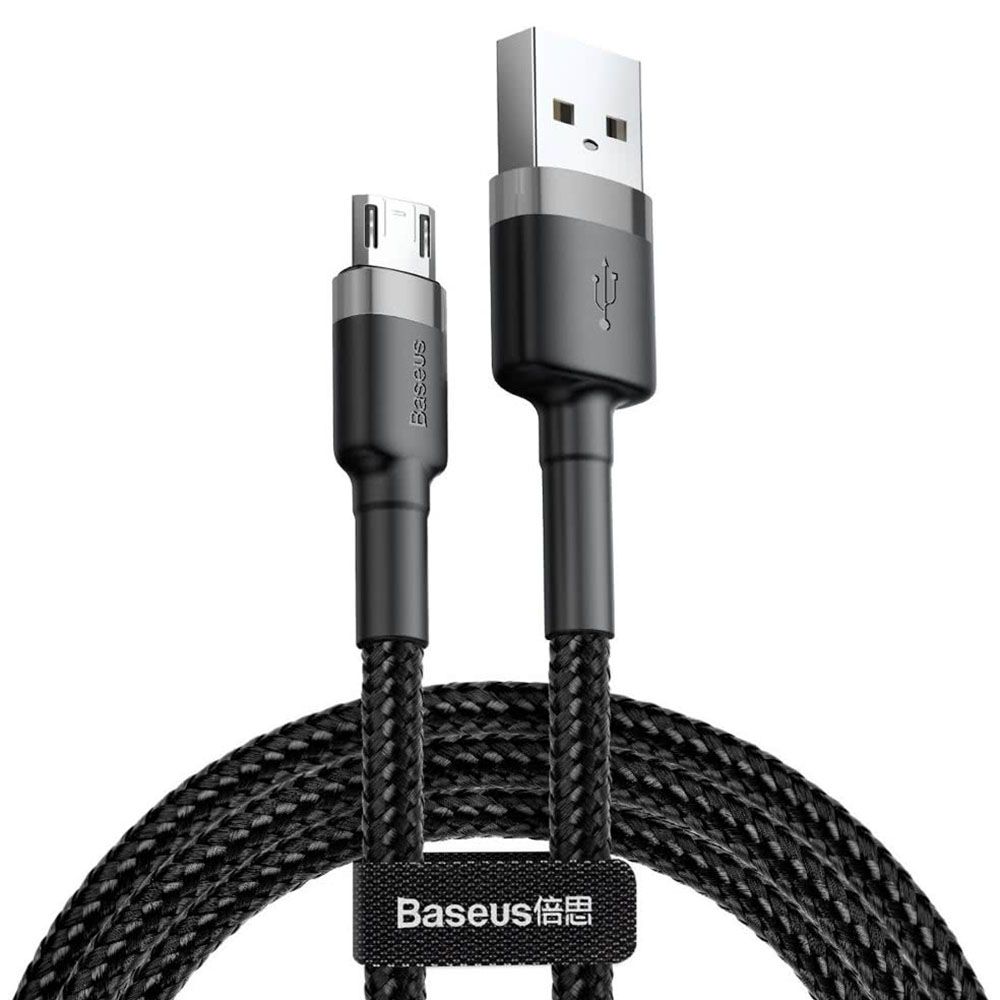 Καλώδιο Baseus Cafule Braided USB 2.0 / micro USB 1.5A 2m Μαύρο / Γκρι