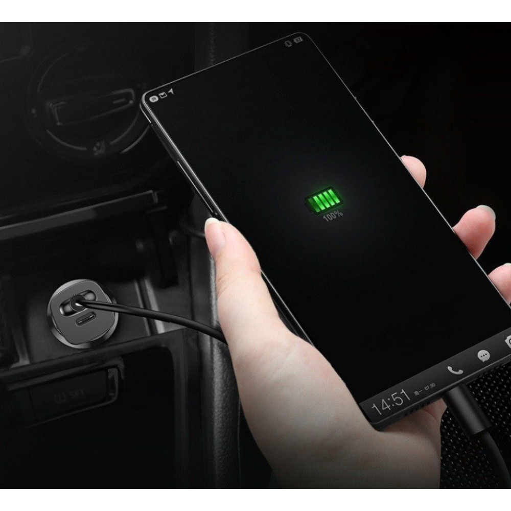 Φορτιστής Αυτοκινήτου Baseus Square PPS  PPS USB QC4.0 / USB-C PD3.0 30W Μαύρο