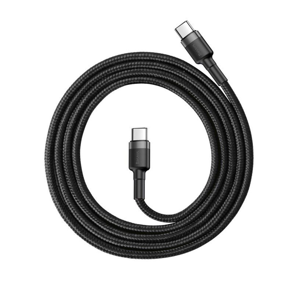 Καλώδιο Baseus Cafule Braided USB-C PD / USB-C PD PD2.0 60W 20V 3A QC3.0 1M Μαύρο / Γκρι
