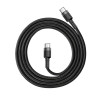 Καλώδιο Baseus Cafule Braided USB-C PD / USB-C PD PD2.0 60W 20V 3A QC3.0 1M Μαύρο / Γκρι