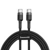 Καλώδιο Baseus Cafule Braided USB-C PD / USB-C PD PD2.0 60W 20V 3A QC3.0 1M Μαύρο / Γκρι