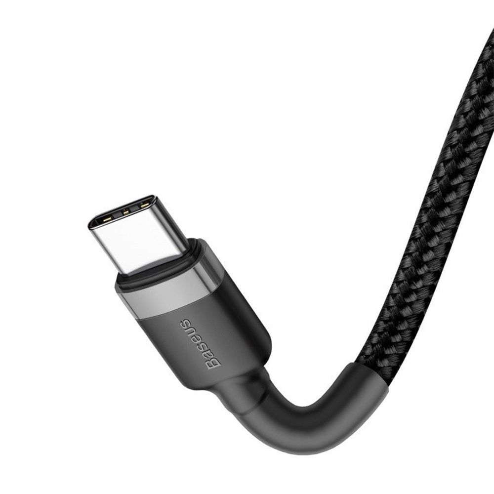 Καλώδιο Baseus Cafule Braided USB-C PD / USB-C PD PD2.0 60W 20V 3A QC3.0 1M Μαύρο / Γκρι