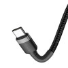 Καλώδιο Baseus Cafule Braided USB-C PD / USB-C PD PD2.0 60W 20V 3A QC3.0 1M Μαύρο / Γκρι