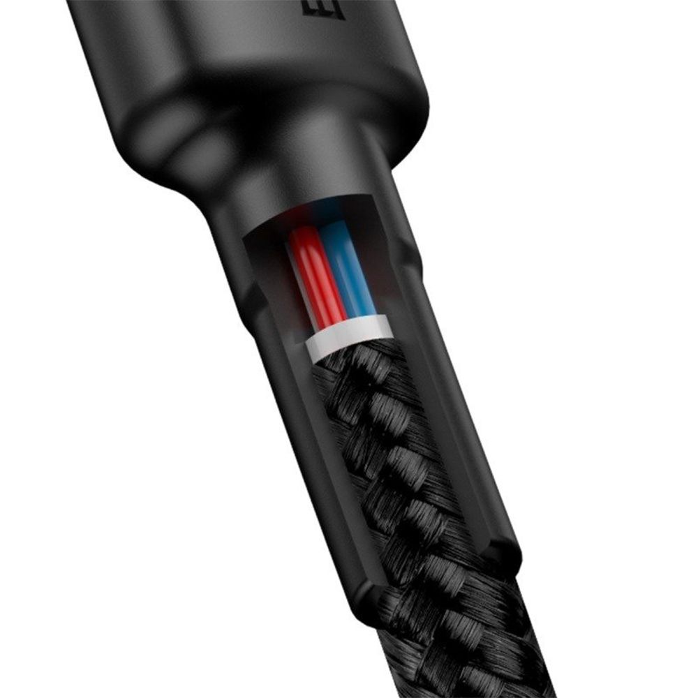 Καλώδιο Baseus Cafule Braided USB-C PD / USB-C PD PD2.0 60W 20V 3A QC3.0 1M Μαύρο / Γκρι