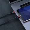 Καλώδιο Baseus Cafule Braided USB-C PD / USB-C PD PD2.0 60W 20V 3A QC3.0 1M Μαύρο / Κόκκινο