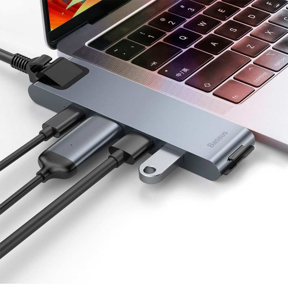 Baseus Thunderbolt Hub 7in1 για MacBook Γκρι