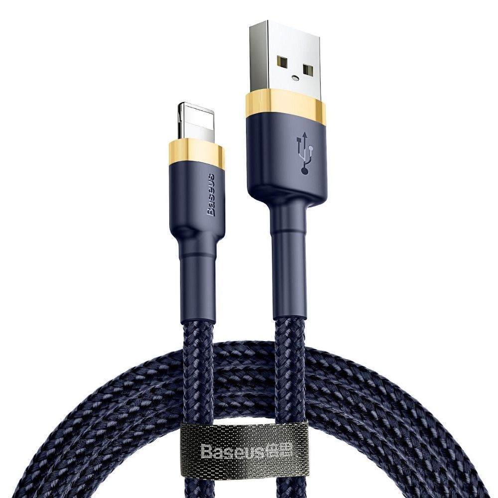 Καλώδιο Baseus Cafule Braided USB 2.0 / Lightning 2.4A 1m Μπλε / Χρυσό