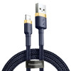 Καλώδιο Baseus Cafule Braided USB 2.0 / Lightning 1.5A 2m Μπλε / Χρυσό