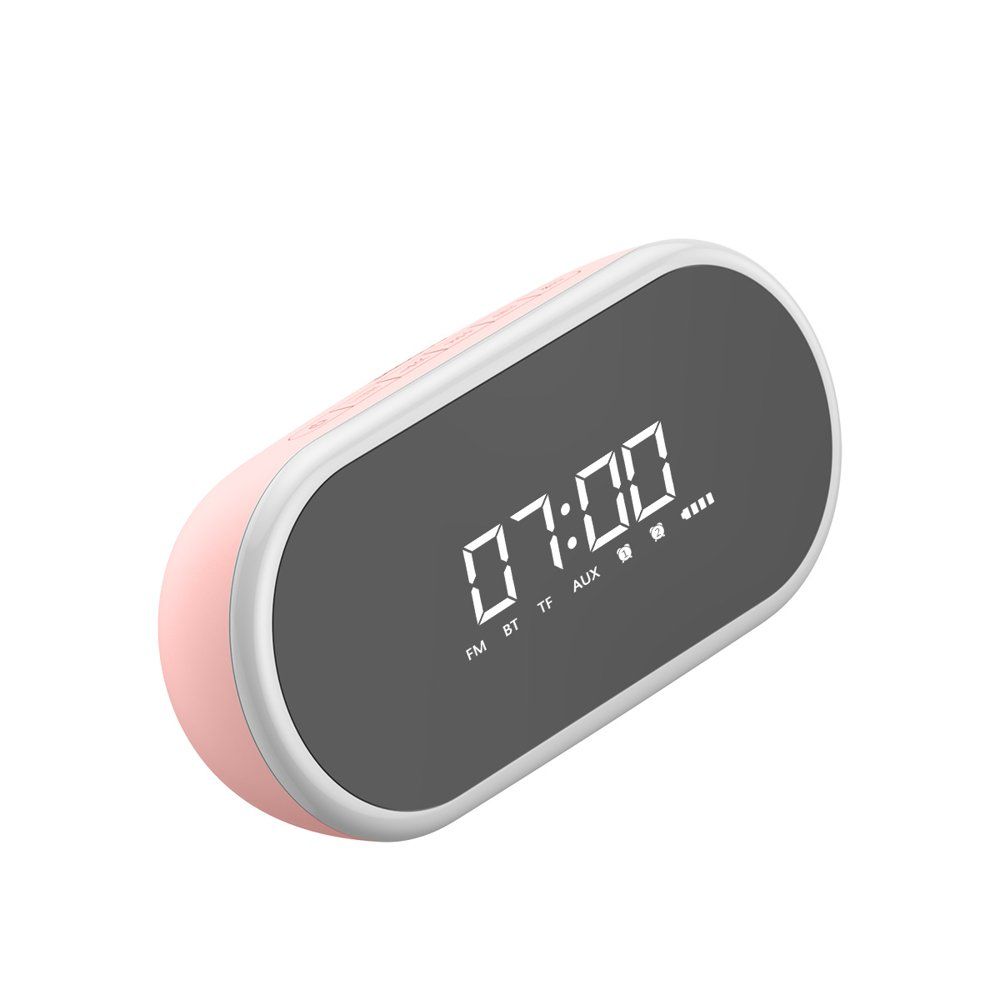 Baseus Encok E09 Stylish Portable Wireless Bluetooth Speaker with alarm clock Ροζ