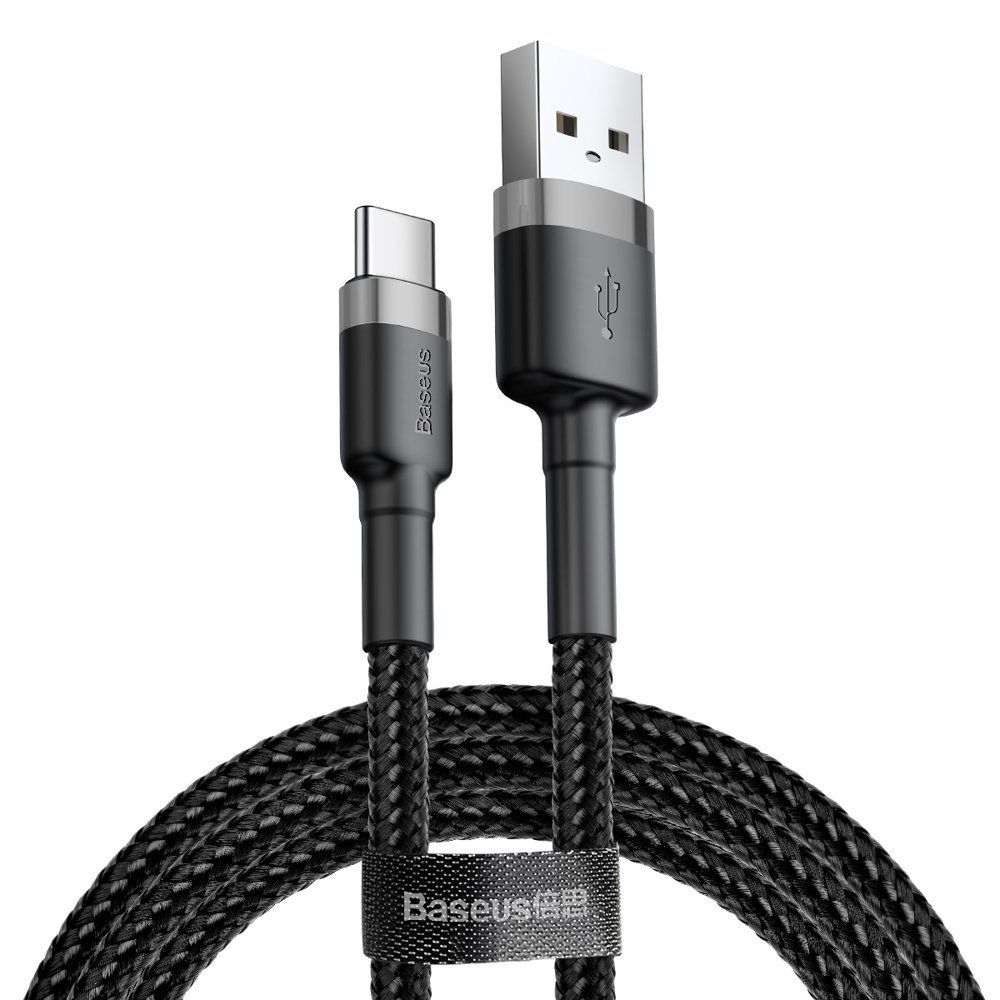 Καλώδιο Baseus Cafule Braided USB 2.0 / Type C 2A 3M Μαύρο / Γκρι