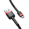 Καλώδιο Baseus Cafule Braided USB 2.0 / micro USB 2A 3m Μαύρο / Κόκκινο