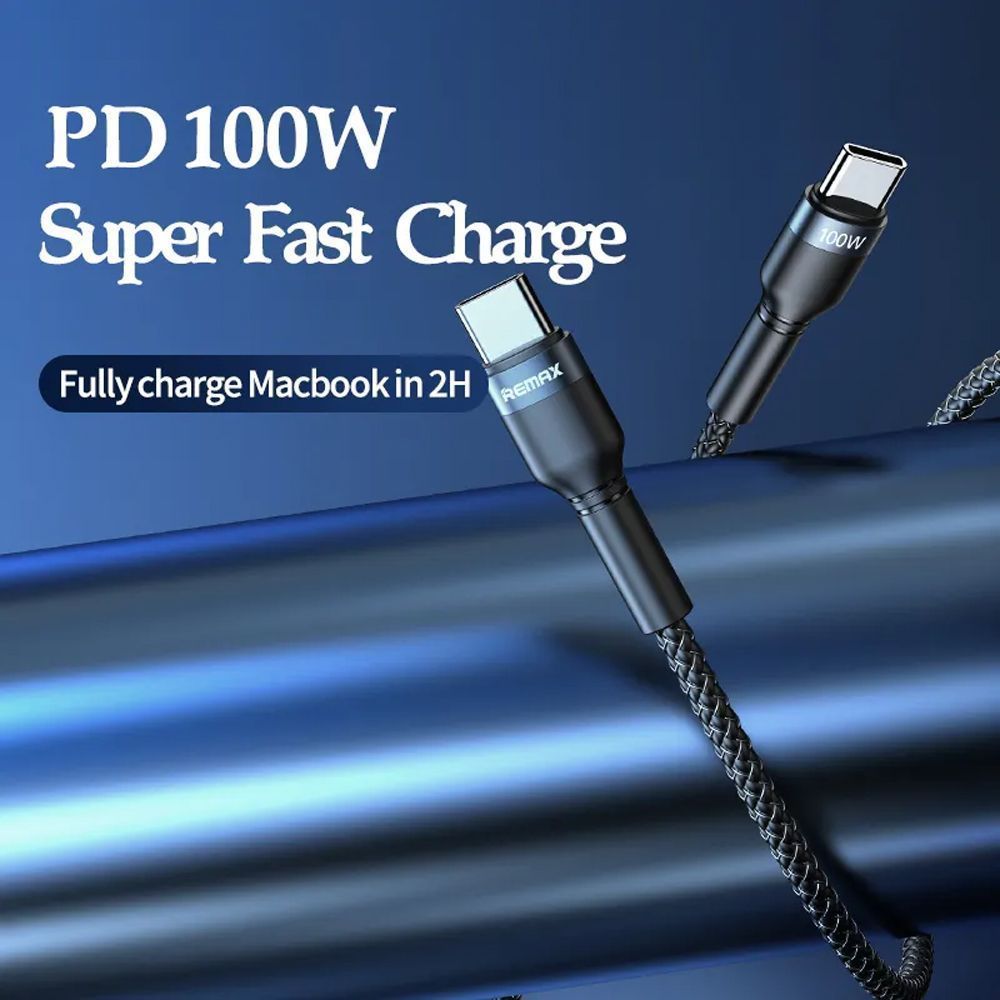 Καλώδιο Remax RC-172 Jany Series 100W|Fast Charge Type-C to Type-C 1m Μαύρο
