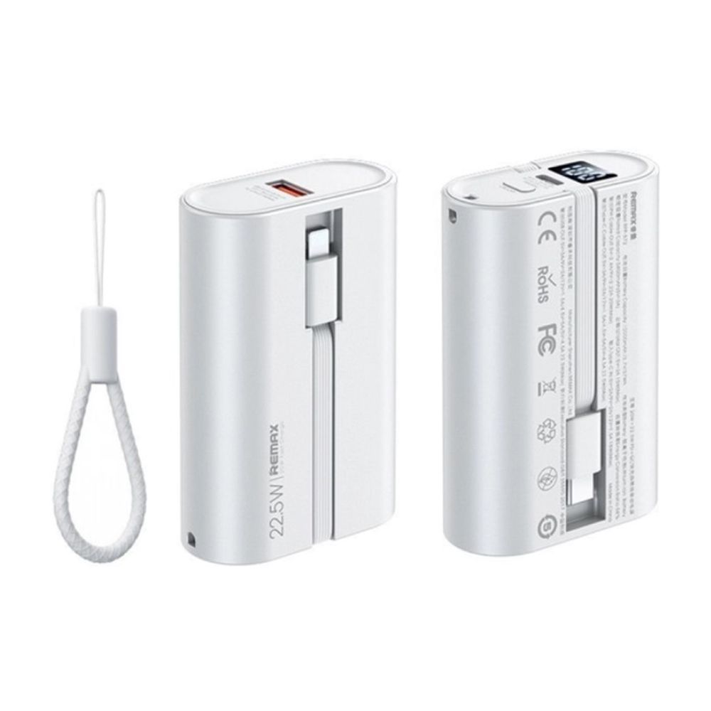 REMAX Prime Series Power Bank 10000mAh 18W RPP-572 με Καλώδια Lightning & Type-C Λευκό