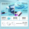 Φορτιστής REMAX Kiddy Series Fast Charge RP-U125 65W, USB-A+USB-C Λευκό