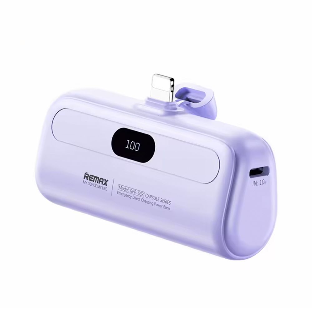 REMAX Capsule Series Power Bank 5000mAh RPP-633 (Lightning) Μωβ