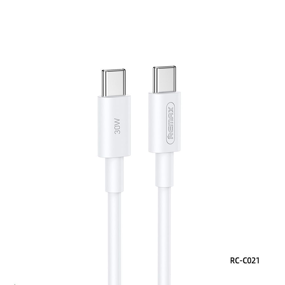 Καλώδιο Remax RC-C021 Marlik Series PD 30W|Fast Charge Type-C to Type-C 2m Λευκό
