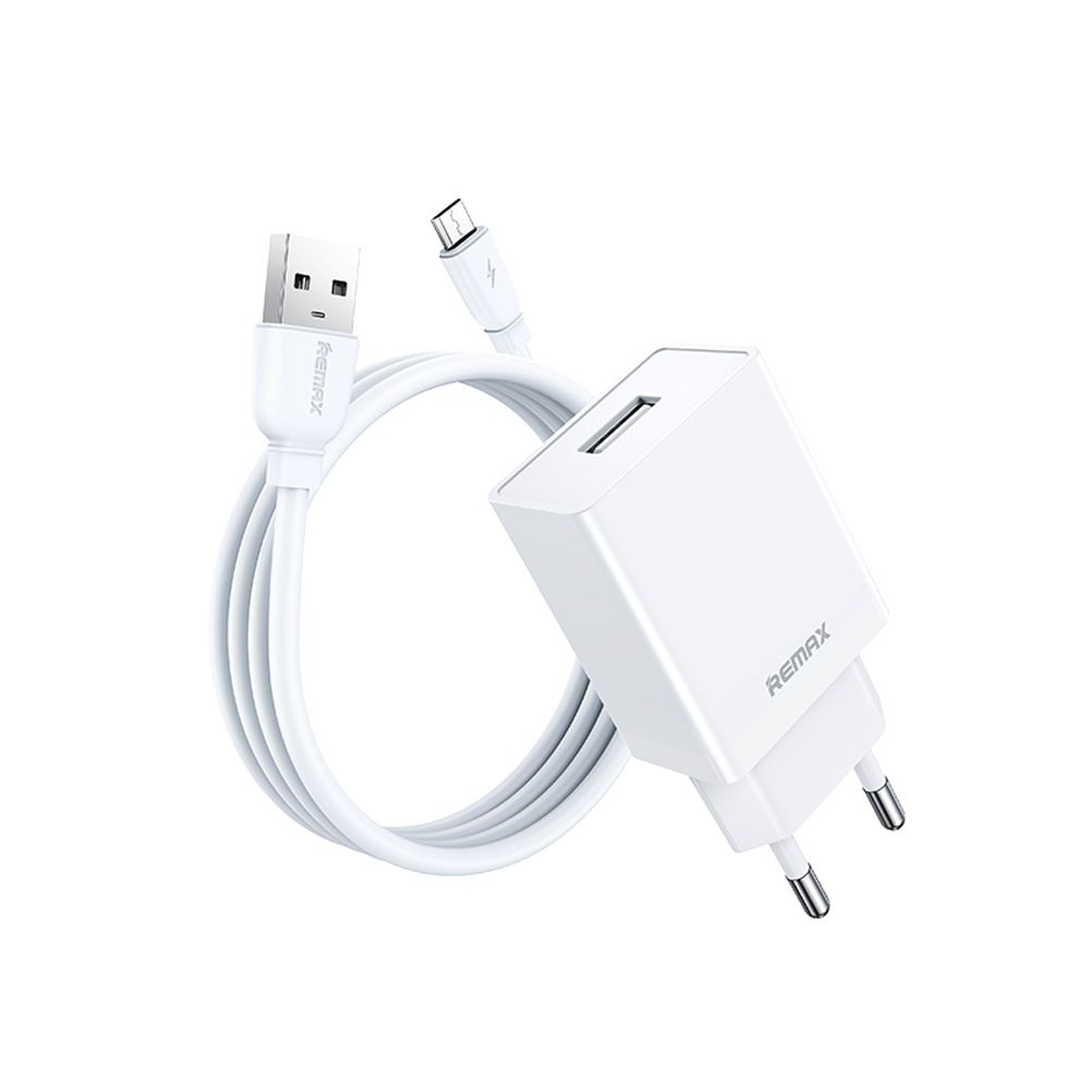 Φορτιστής REMAX  Kiddy Series 2.4A 12W RP-U95 Charger USB-A με Καλώδιο Micro USB Λευκό