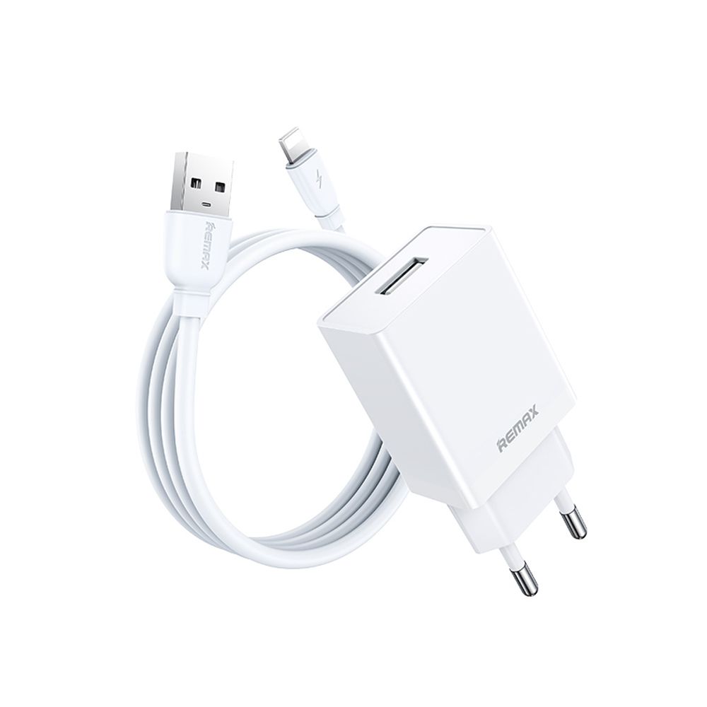 Φορτιστής REMAX  Kiddy Series 2.4A 12W RP-U95 Charger USB-A με Καλώδιο Lightning Λευκό