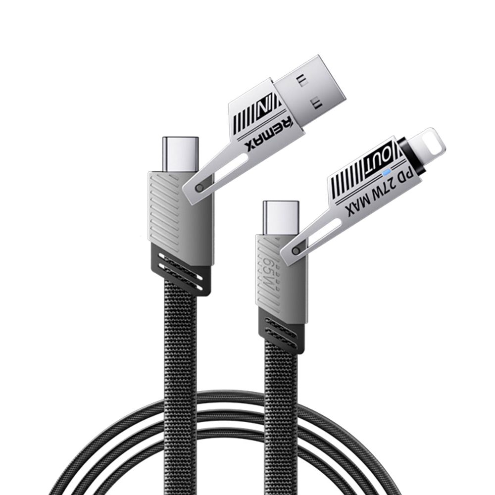 Καλώδιο Φόρτισης REMAX Multi Fuctional RC-C189 Braided 4 σε 1 Μαύρο