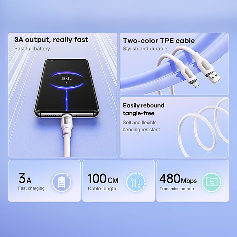 Καλώδιο Remax RC-C113 Ruinay Series 2.4A |Fast Charge USB-A to Lightning 1m Λευκό