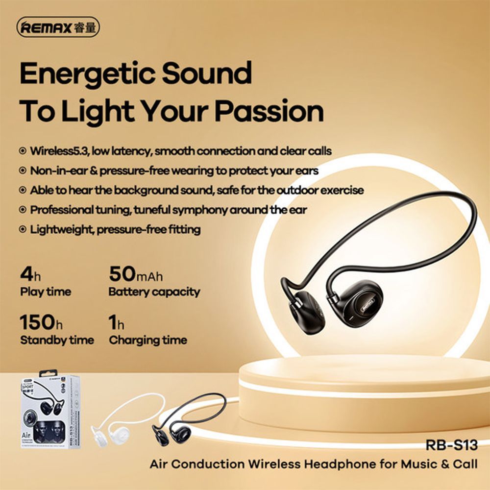 REMAX RB-S13 Air Conduction Bluetooth Headphone Λευκό